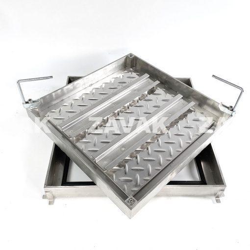 Nắp bể chống nước ngăn mùi inox MHO-80 / KT 80x80cm, lát gạch 1,5cm/tải ô tô gia đình - Ảnh 3