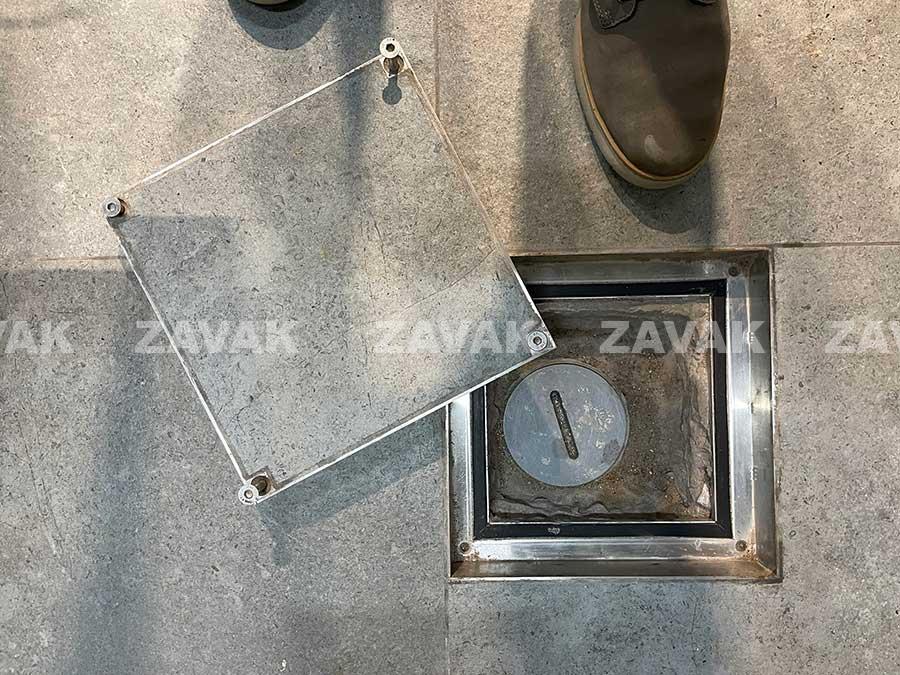 Nắp bể phốt inox MHE-25 / KT 25x25cm, lát gạch 2cm, tải ô tô gia đình - Ảnh 7