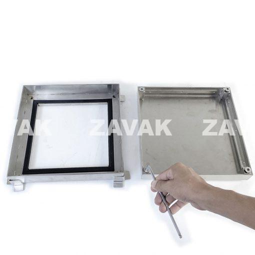 Nắp bể phốt inox MHE-25 / KT 25x25cm, lát gạch 2cm, tải ô tô gia đình - Ảnh 4