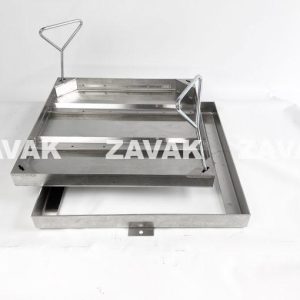 Nắp hố ga ngoài trời inox MHP*-AA50 / KT 50x50cm, lát gạch tối đa 4cm/ tải 960kg